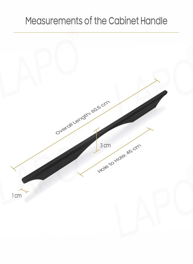 LAPO 2 Piece Cabinet Handles for Drawer, Pulls for Almirah, 24 Inch Black Window Drawer for Kitchen, Wardrobe, Cupboard Furniture’s (Black Finish, 3 Years Warranty) - Image 2